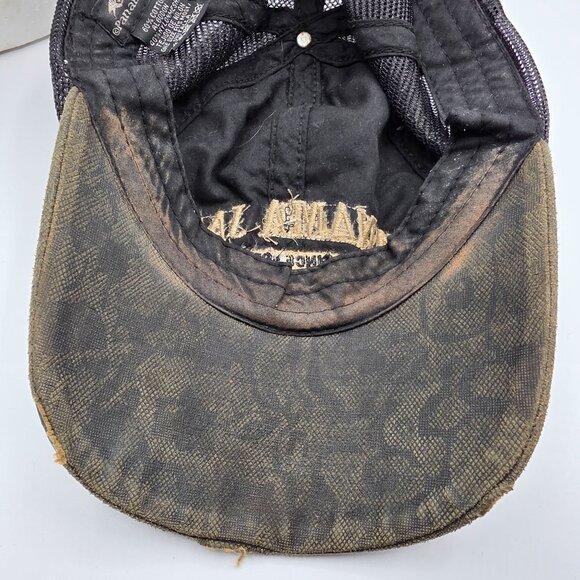 Panama Jack Mens One Size Gray Black Distressed Mesh Trucker Hat Adjustable - Picture 8 of 9